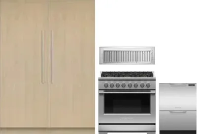 5 Piece Package Includes Refrigerator, Freezer, Range, Hood And Dishwasher